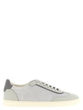 Gray Calfskin Low Top Sneakers