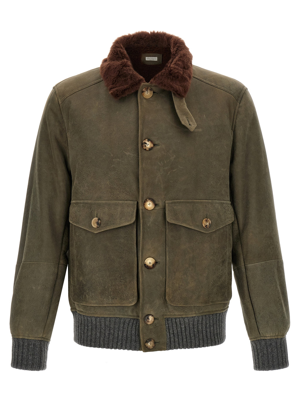 Bicolor Lamb Leather Leather Jacket