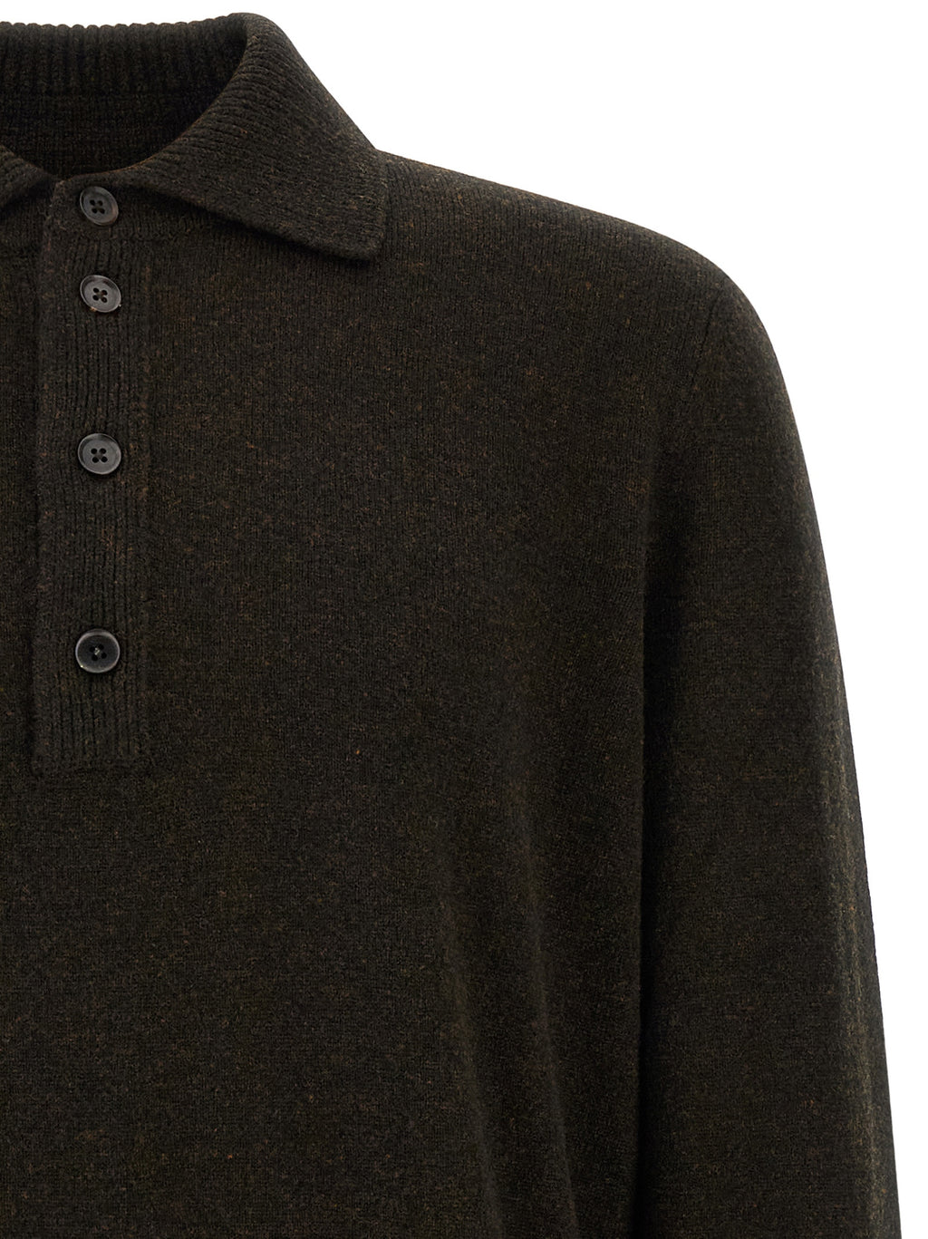 Brown Wool Polo Shirt
