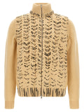 Beige Virgin Wool Cardigan