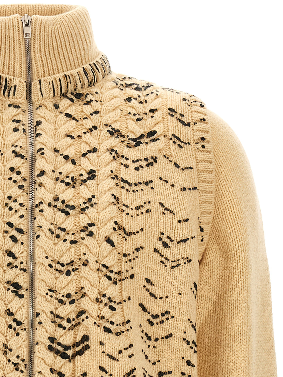 Beige Virgin Wool Cardigan