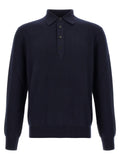 Blue Cashmere Polo Shirt