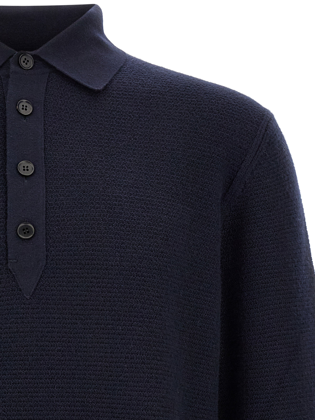 Blue Cashmere Polo Shirt