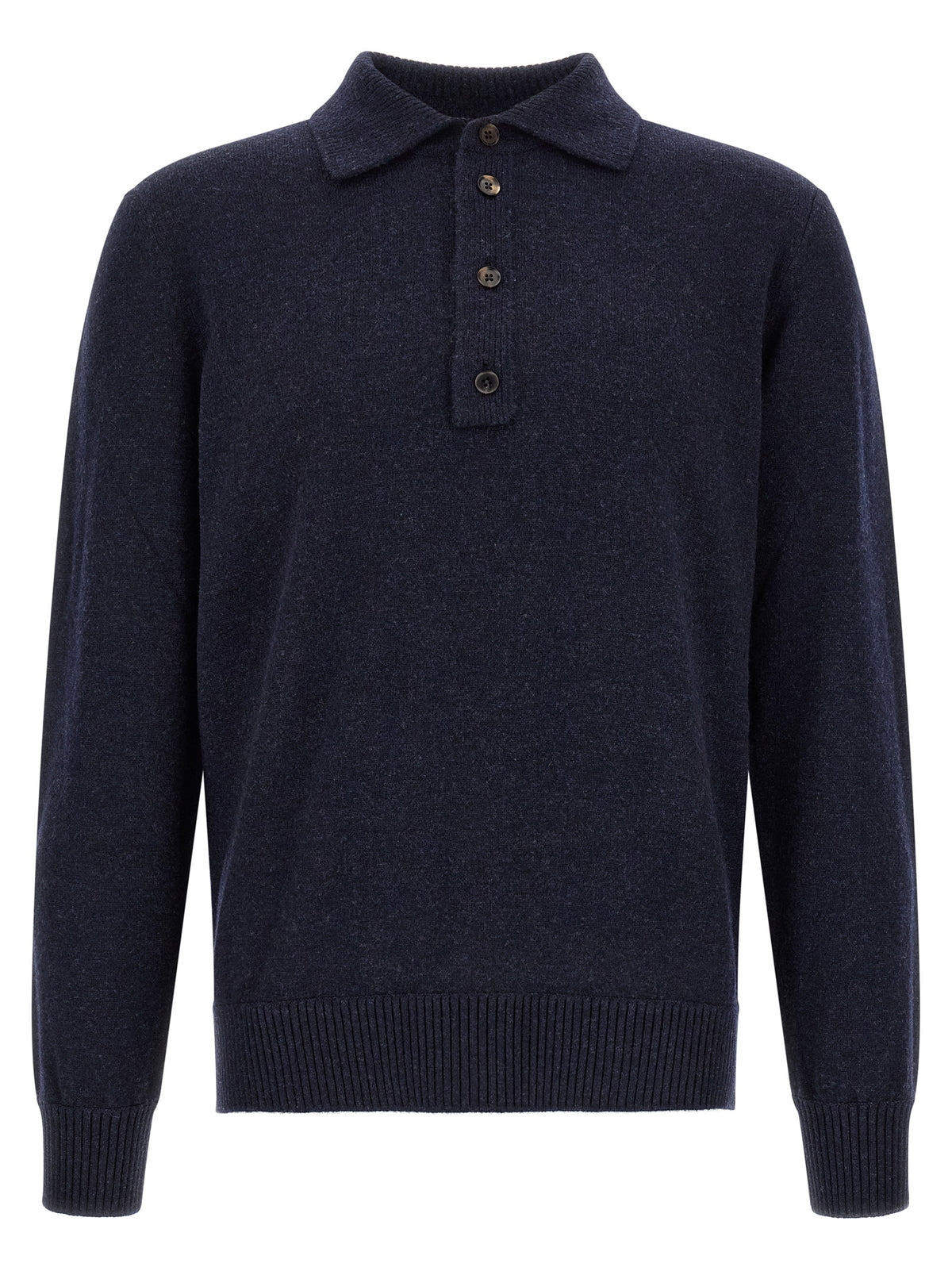 Blue Wool Polo Shirt