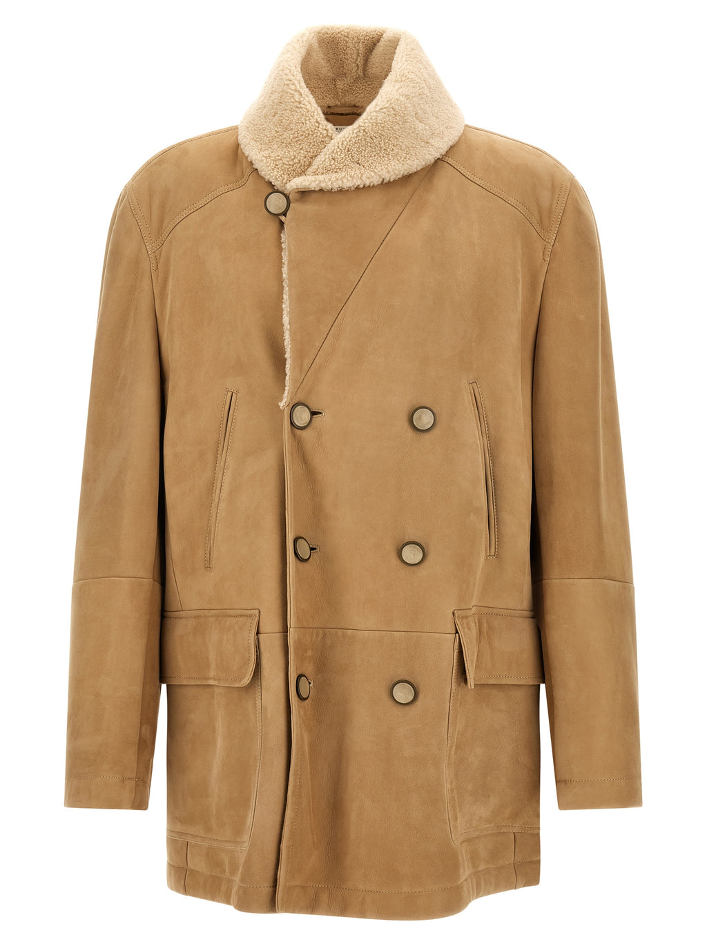 Beige Lamb Leather Leather Jacket