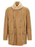 Beige Lamb Leather Leather Jacket