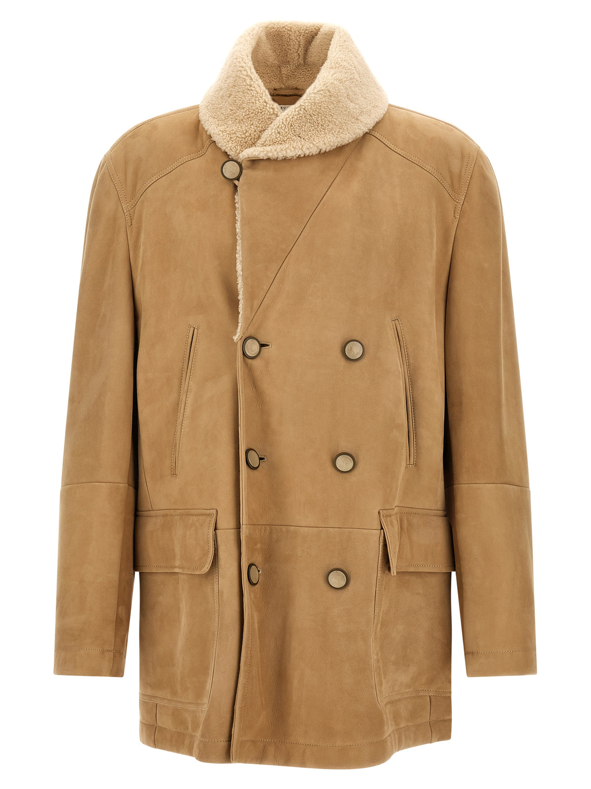 Beige Lamb Leather Leather Jacket
