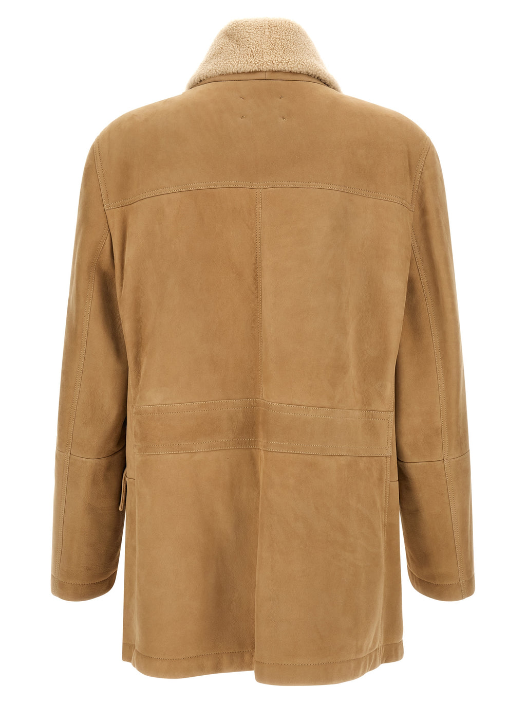 Beige Lamb Leather Leather Jacket