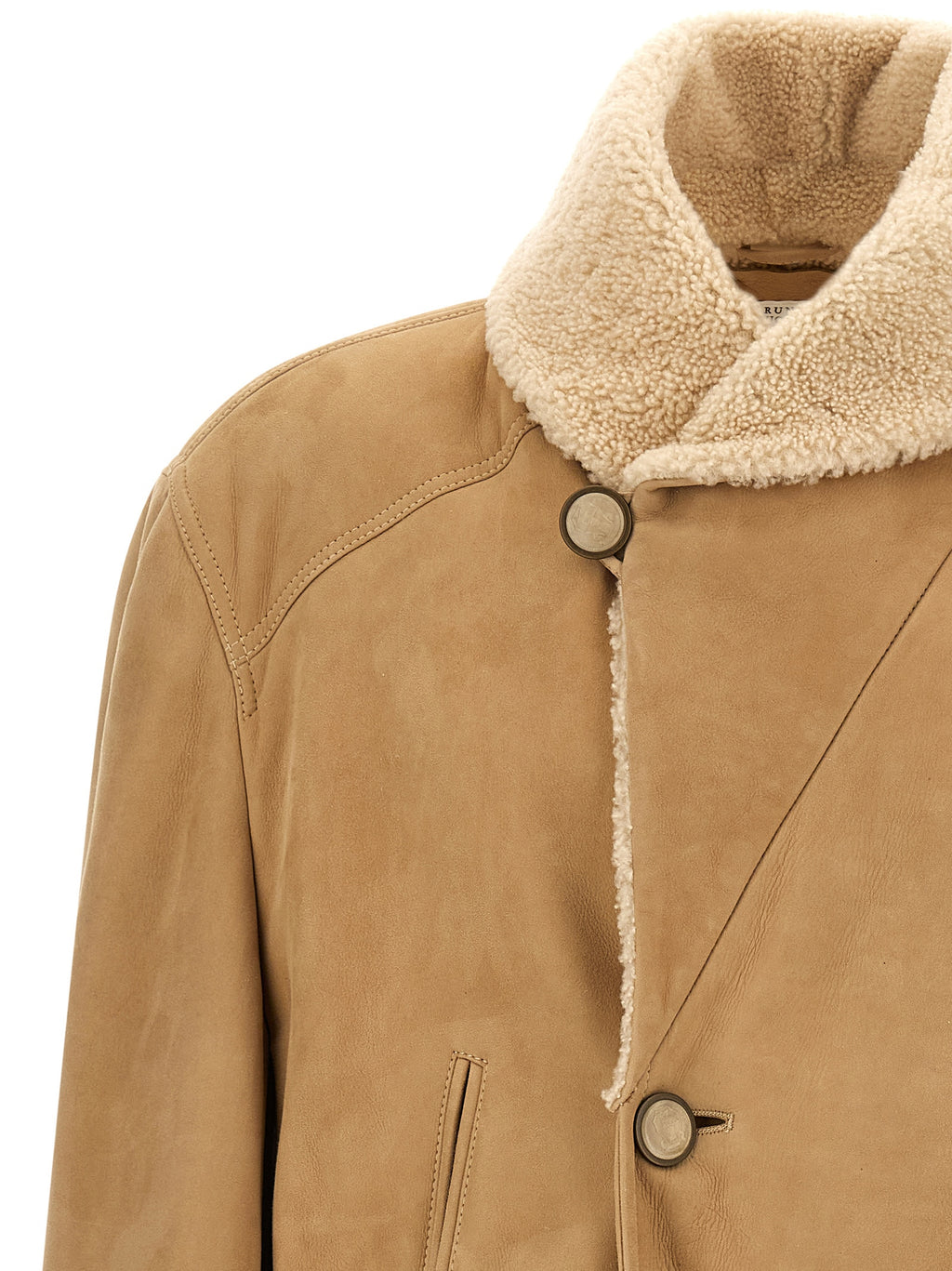 Beige Lamb Leather Leather Jacket
