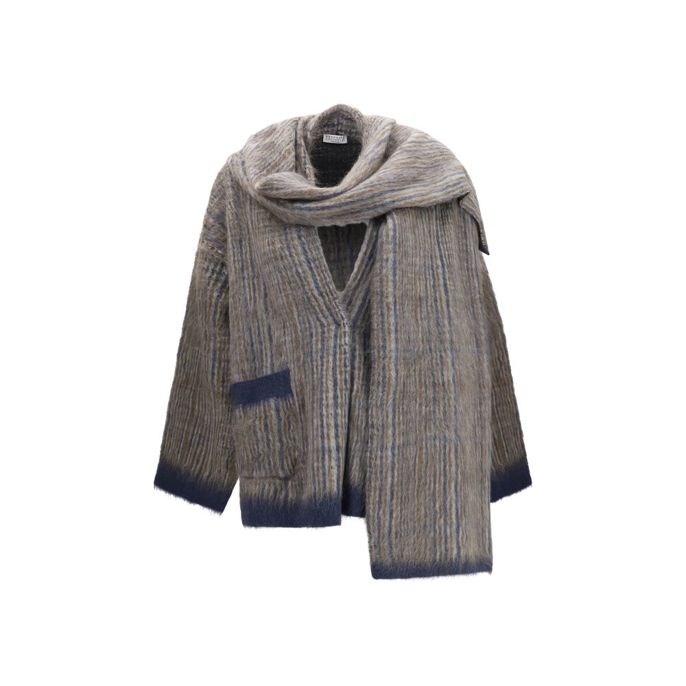 Gray Mohair Full-Length Jacket
