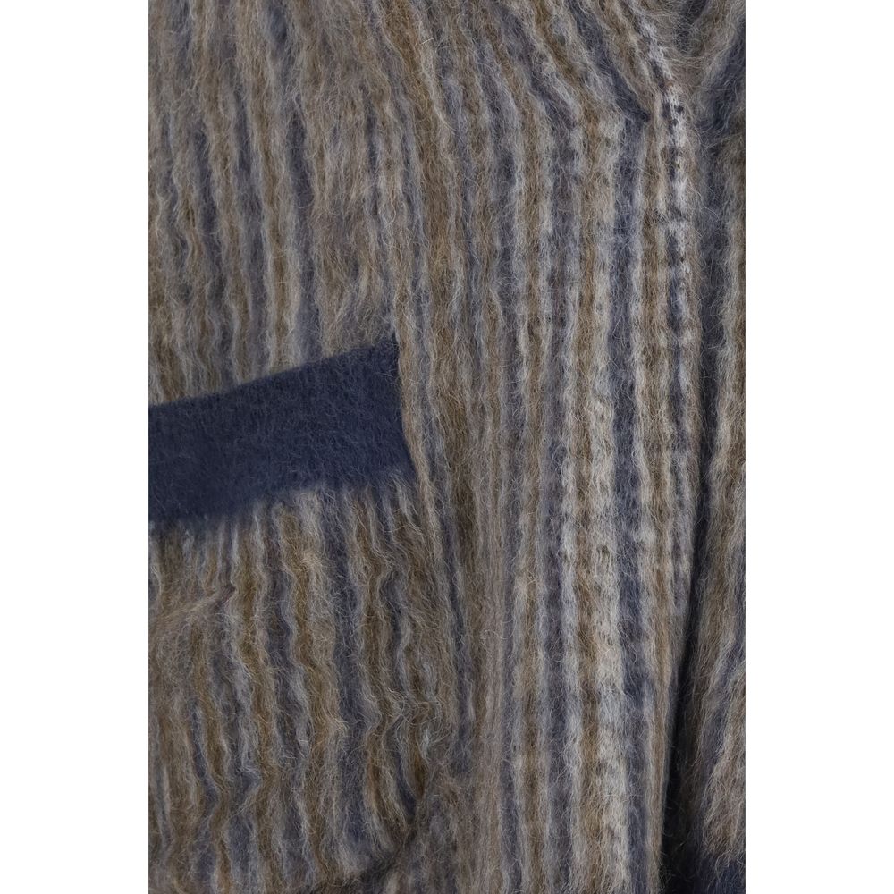 Gray Mohair Full-Length Jacket