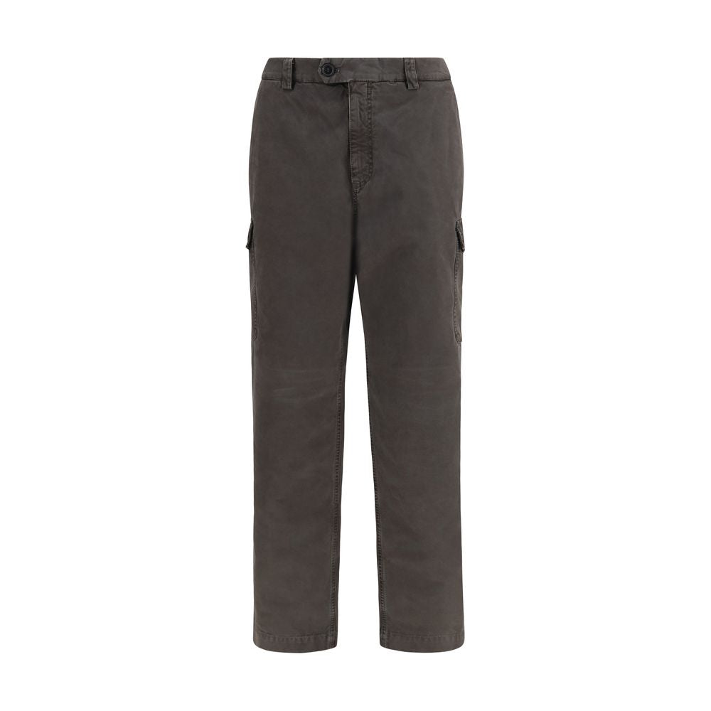 Brown Cotton Casual Pants