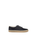 Blue Suede Leather Low Top Sneakers