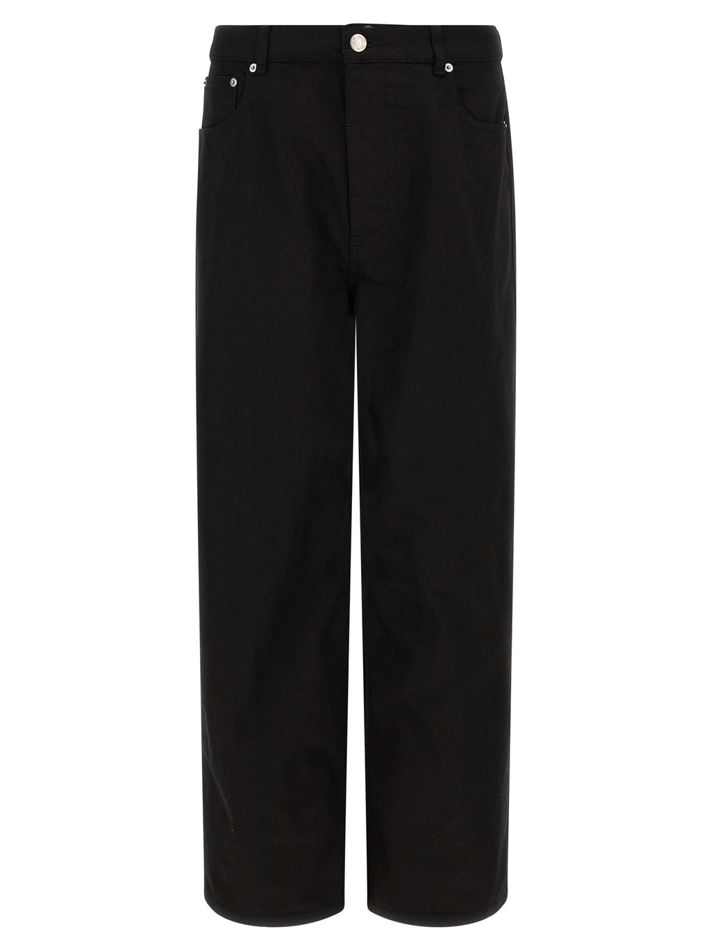 Black Cotton Relaxed Fit Jeans
