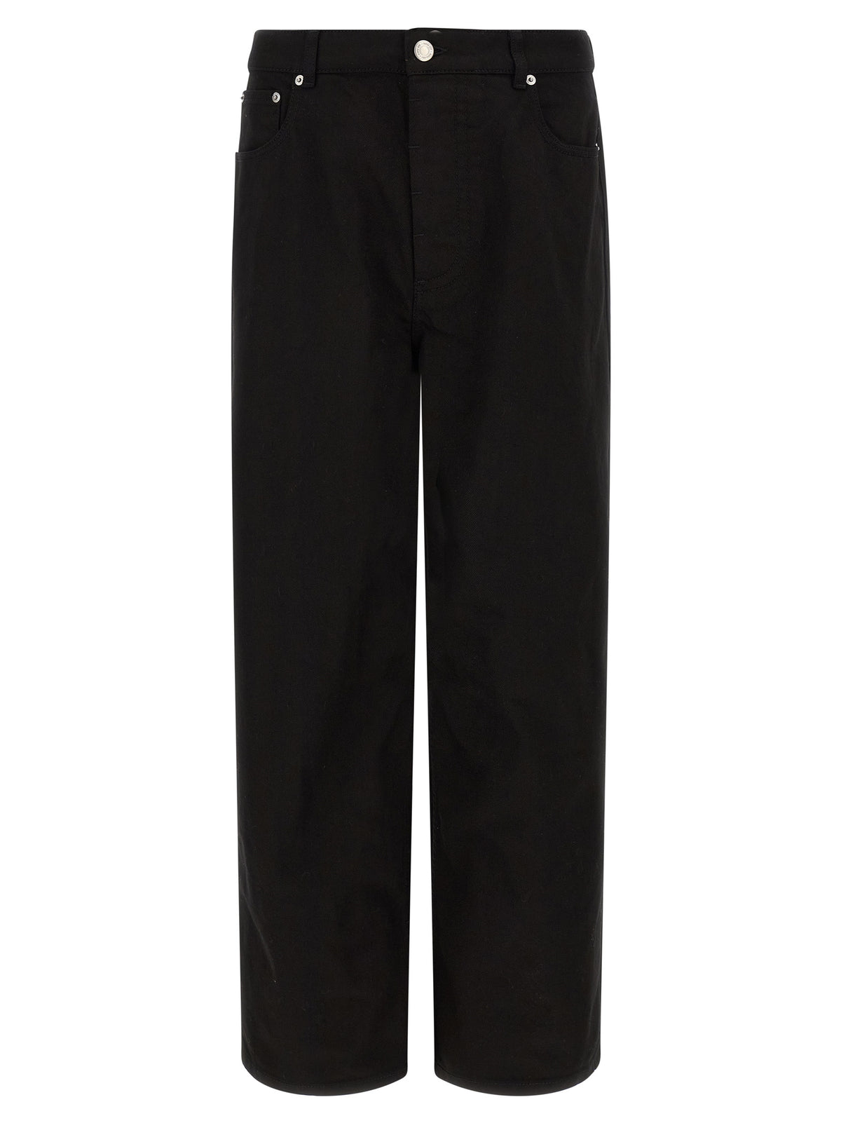 Black Cotton Relaxed Fit Jeans