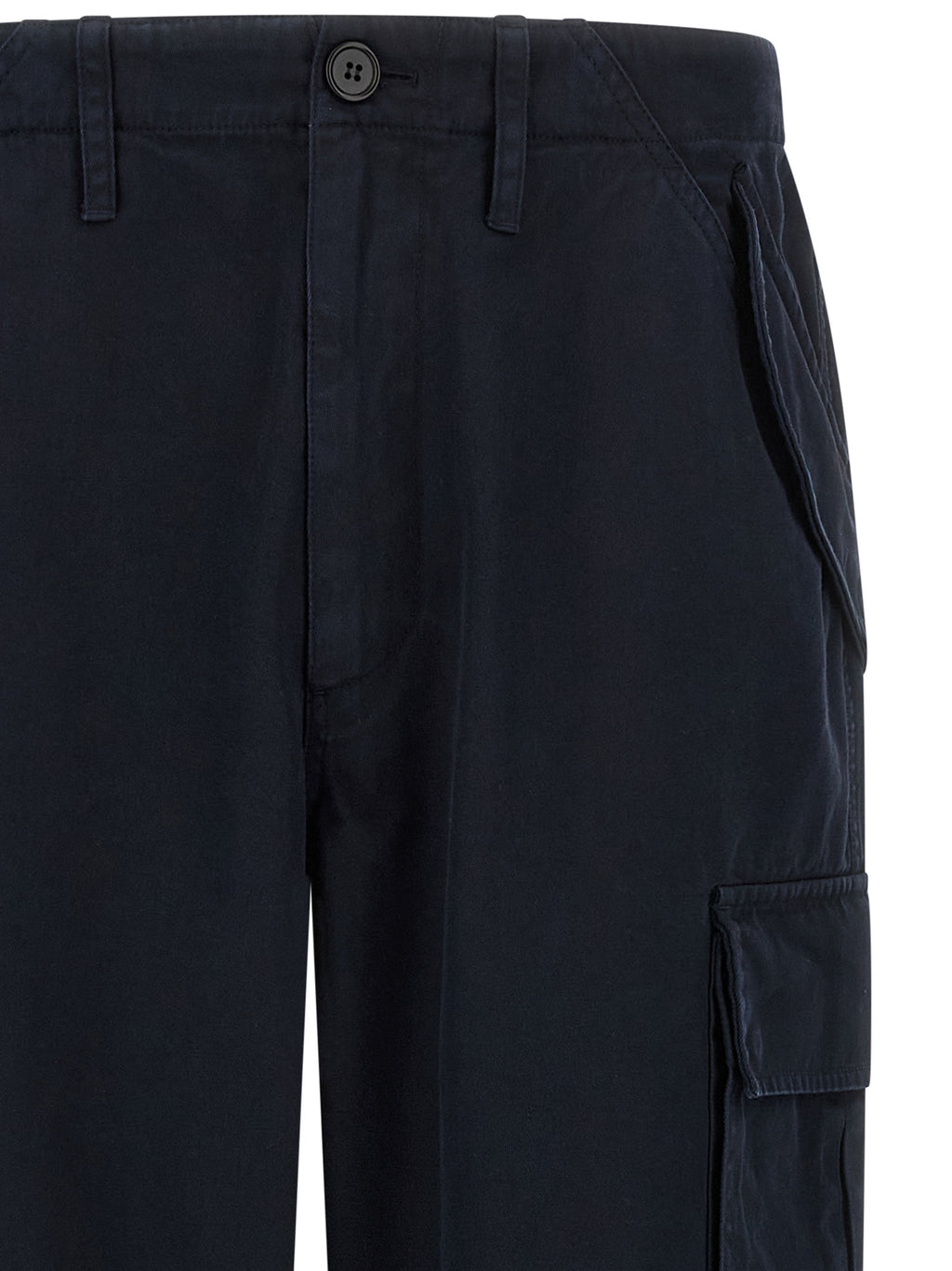 Blue Cotton Cargo Pants