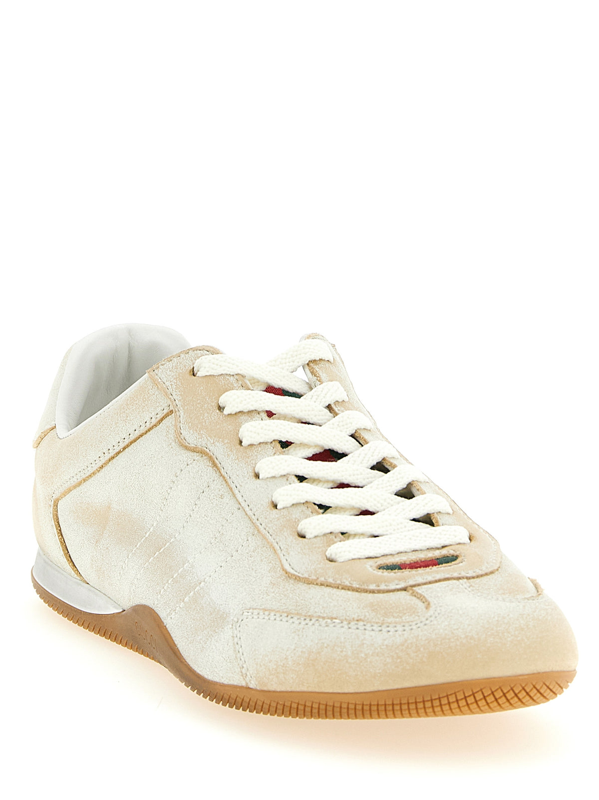 Beige Calfskin Low Top Sneakers
