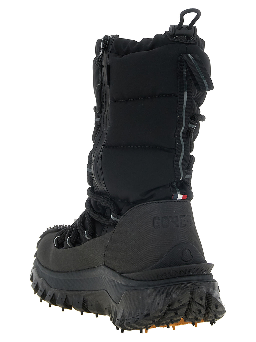 Black Polyamide Lace-Up Boots