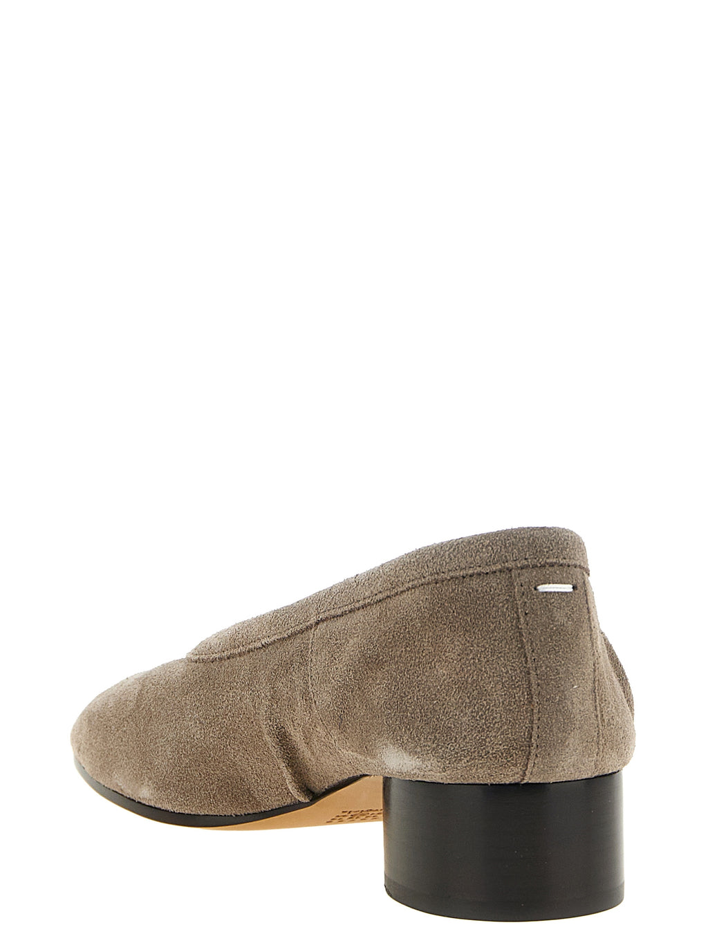 Gray Calfskin Mid Heel Pumps