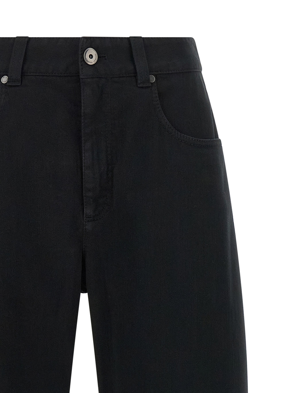Black Cotton High-Waisted Jean