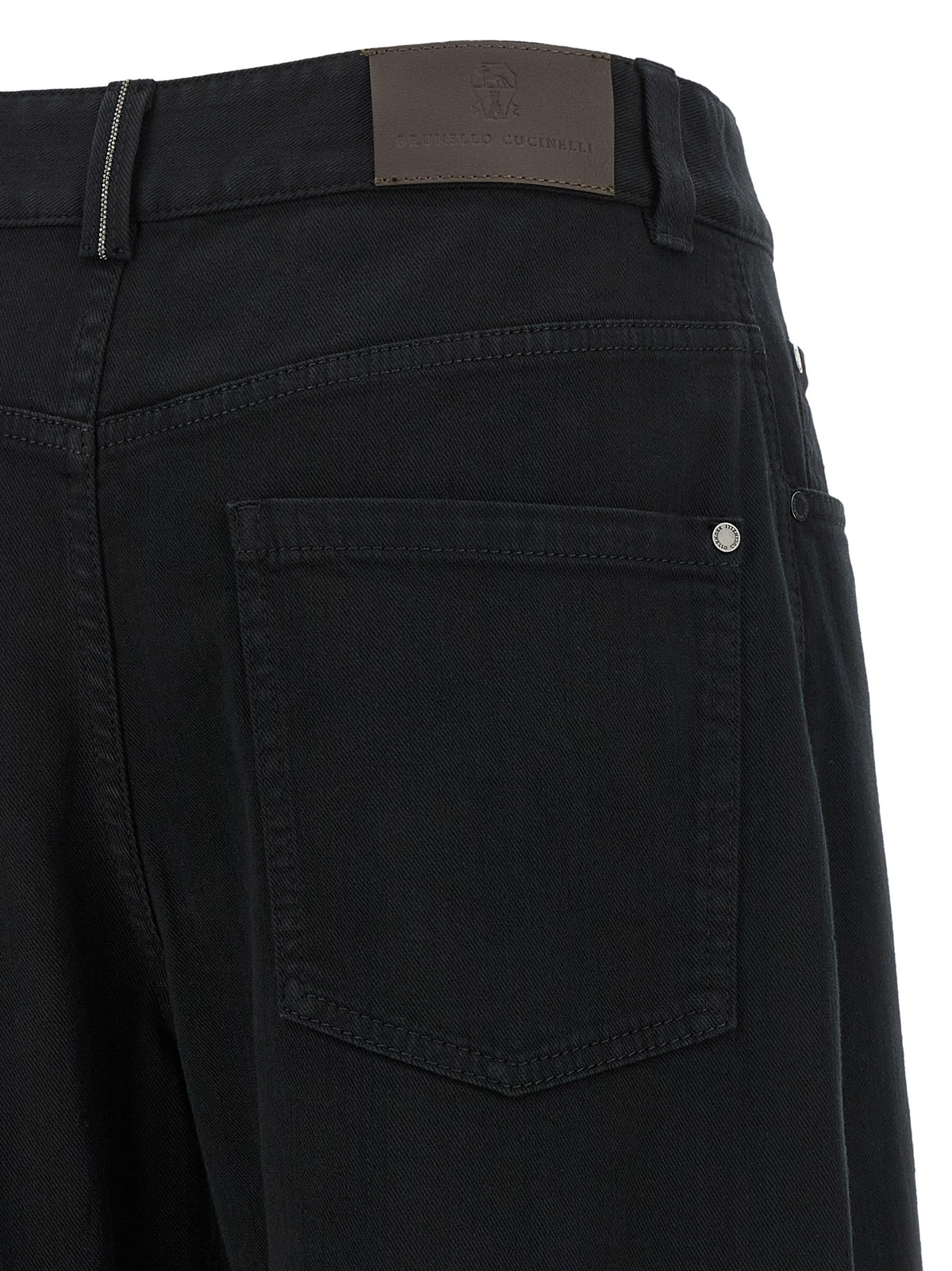 Black Cotton High-Waisted Jean