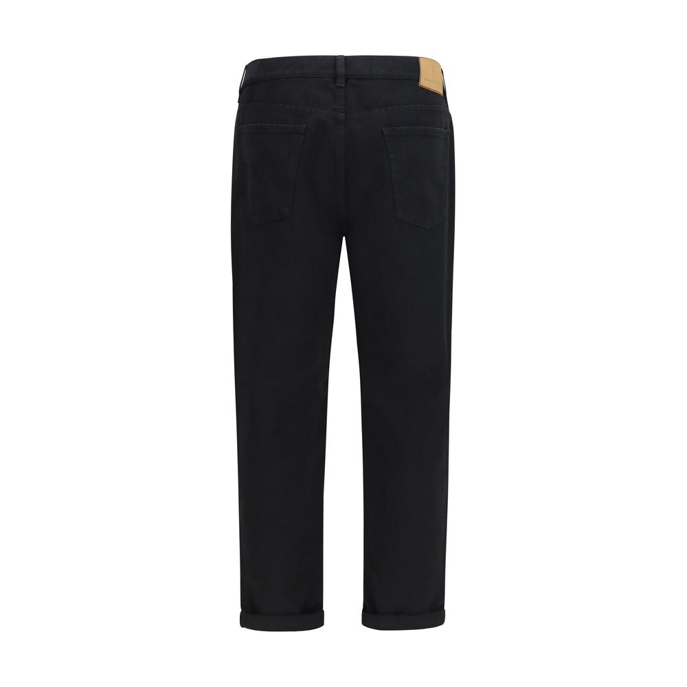 Black Cotton High-Waisted Jean