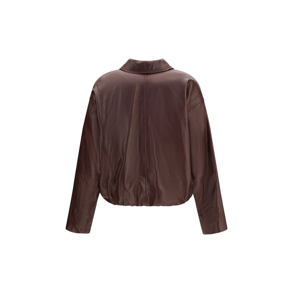 Bordeaux Lamb Ovis Aries Leather Jacket