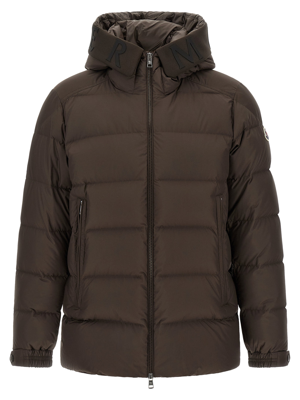 Brown Polyester Full-Length Jacket