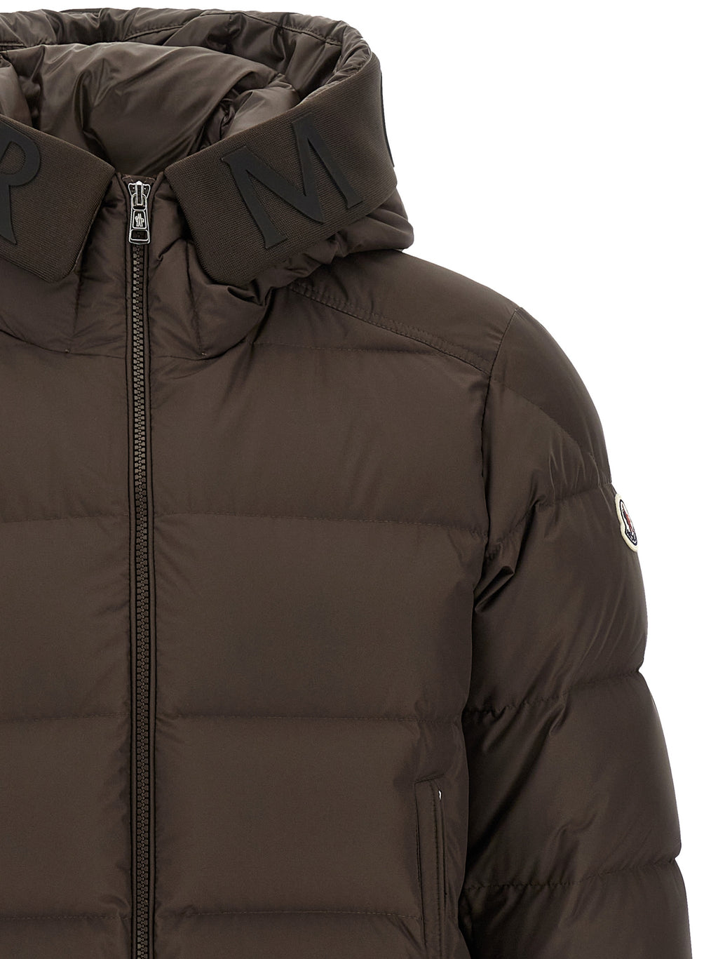 Brown Polyester Full-Length Jacket