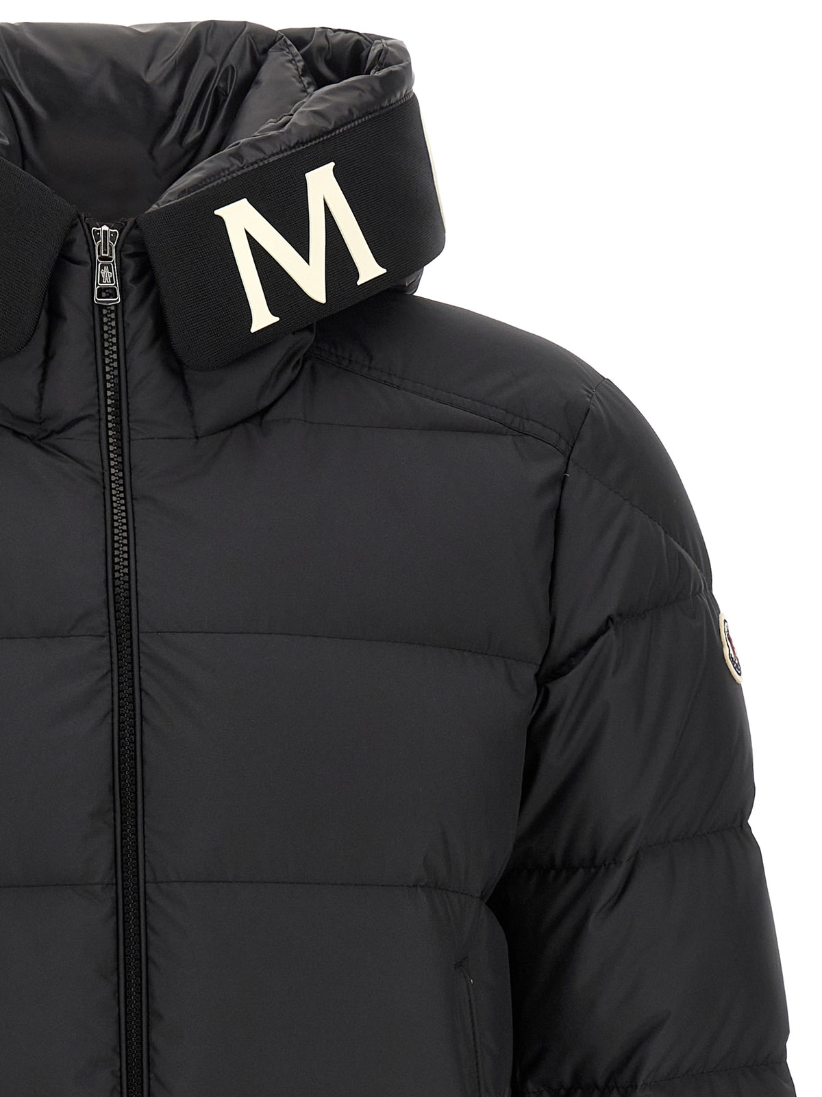 Black Polyester Full-Length Jacket