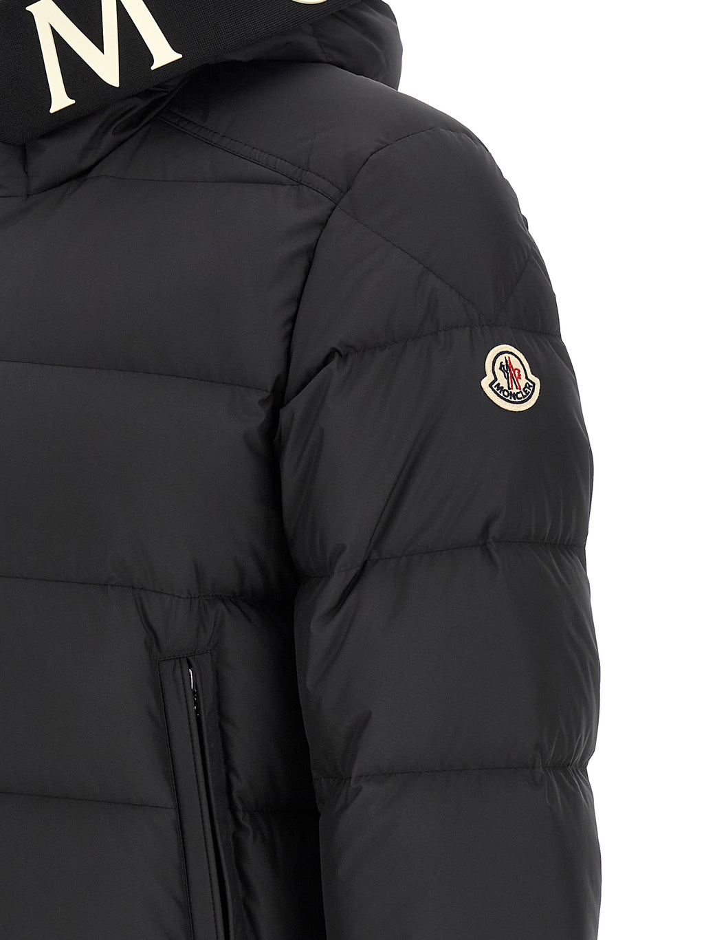 Black Polyester Full-Length Jacket