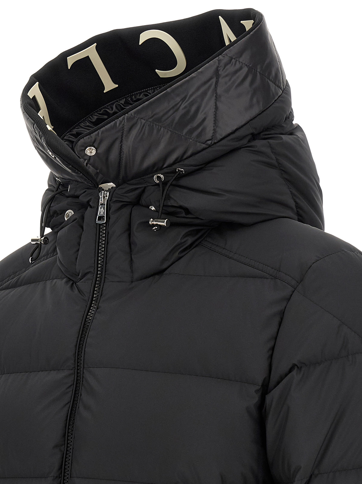 Black Polyester Full-Length Jacket
