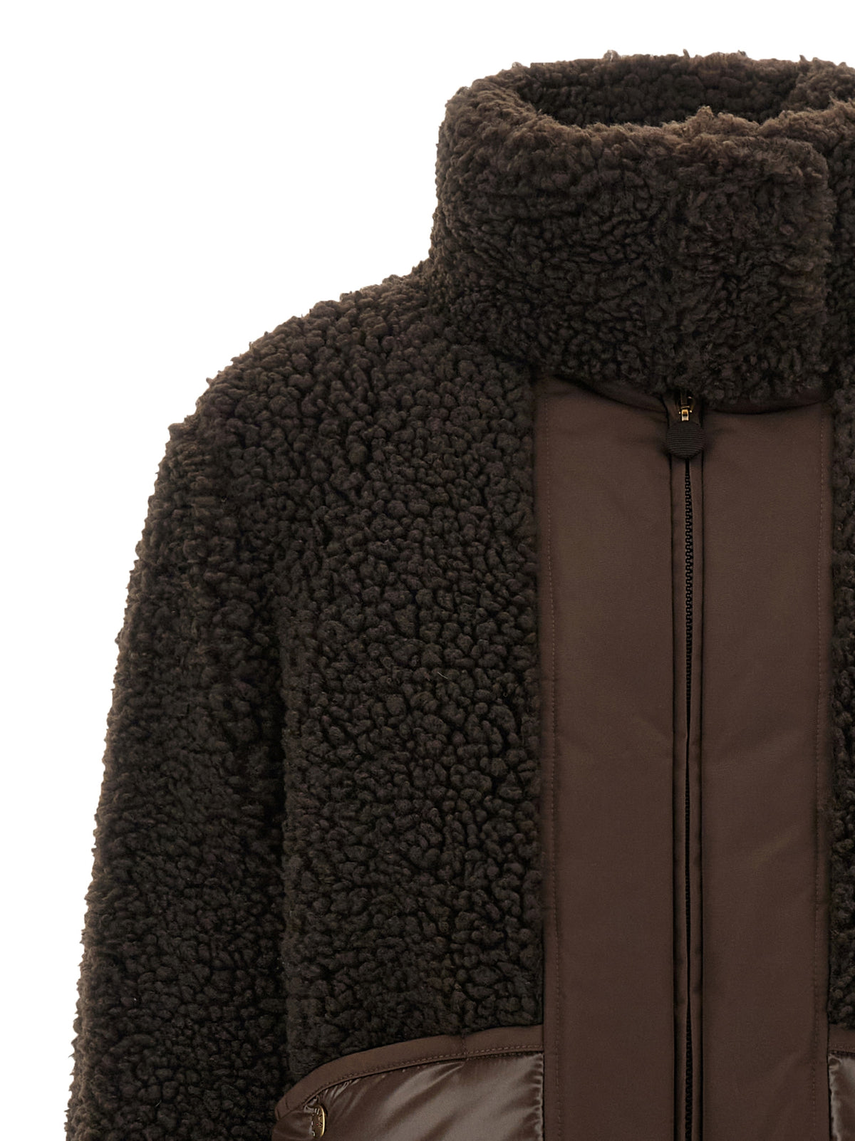 Brown Polyester Full-Length Jacket