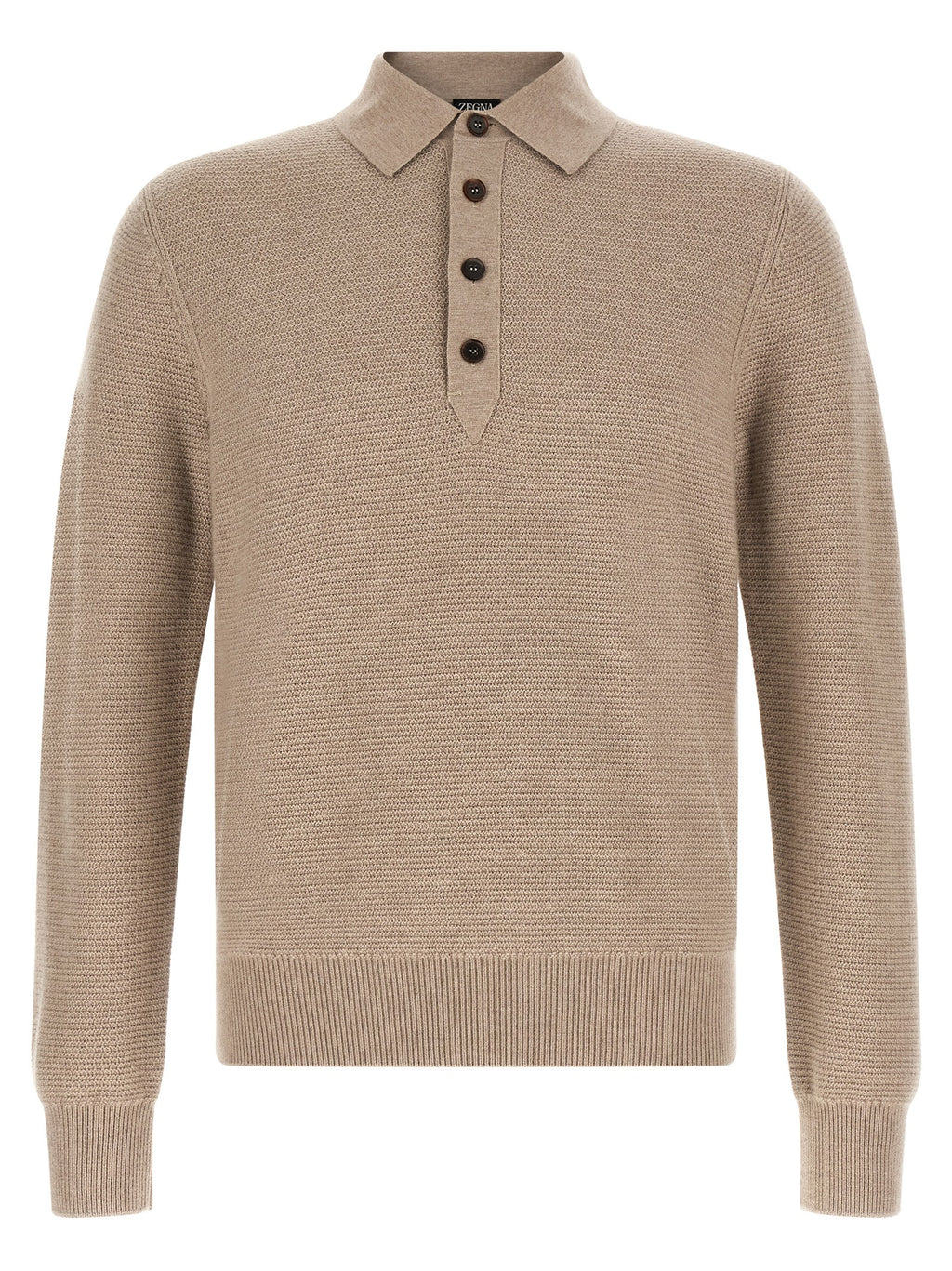 Beige Cashmere Polo Shirt