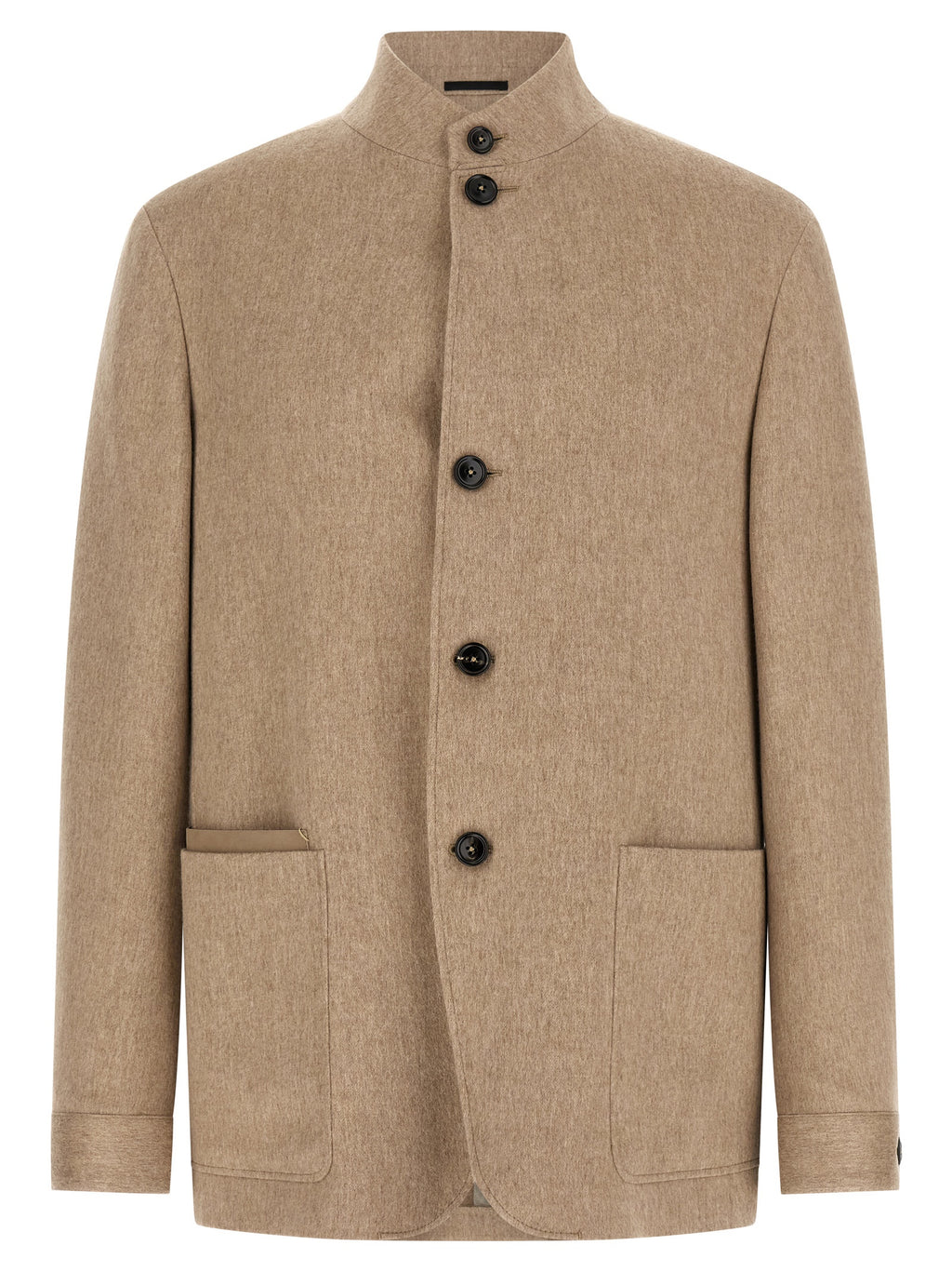 Beige Cashmere Full-Length Jacket