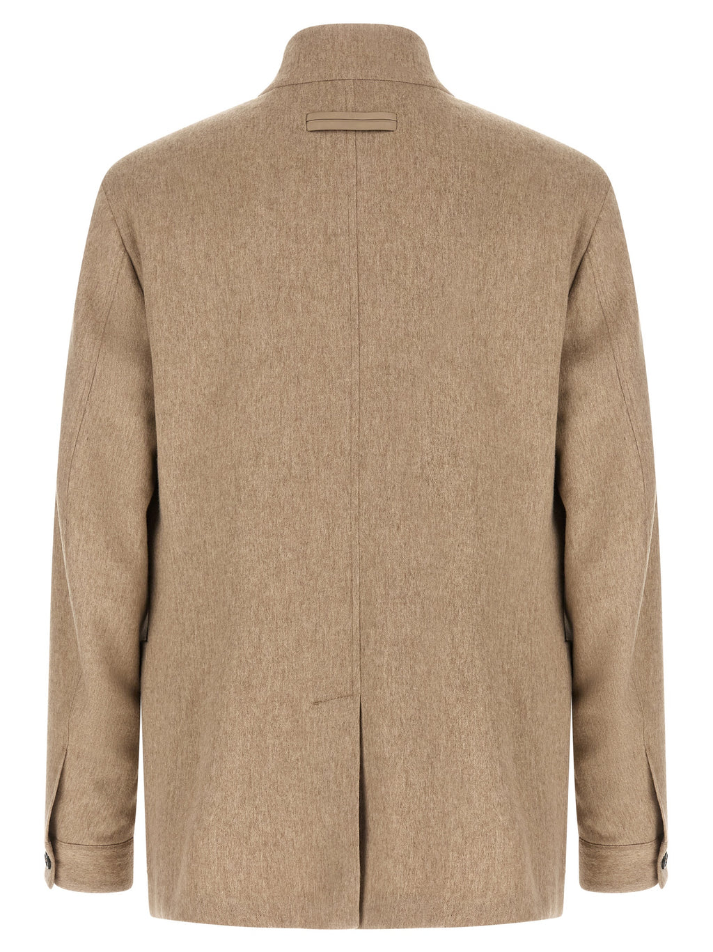 Beige Cashmere Full-Length Jacket