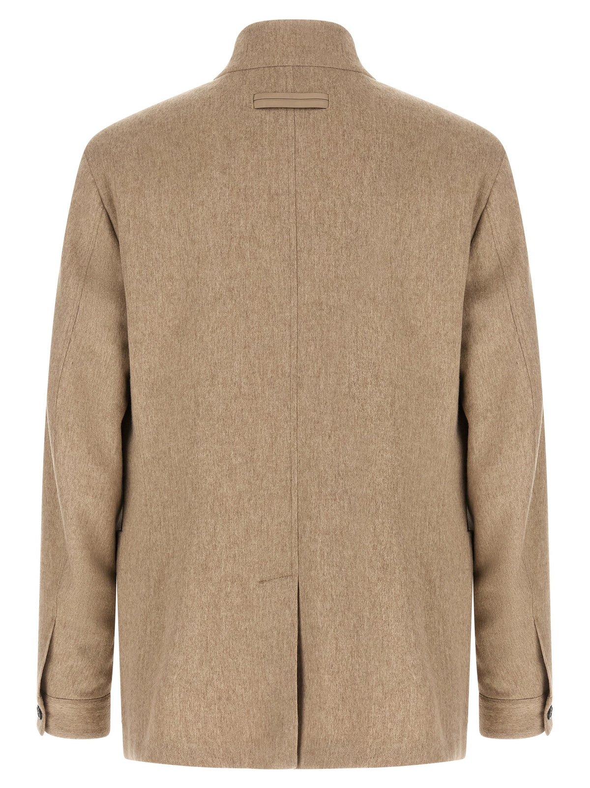 Beige Cashmere Full-Length Jacket