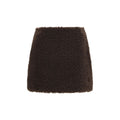 Brown Polyester Mini Skirt