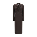 Brown Wool Oves Aries Casual Dress