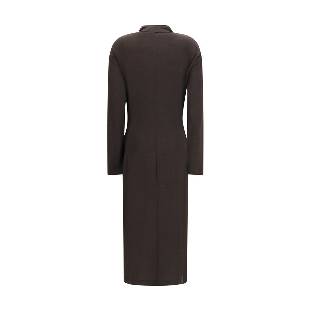 Brown Wool Oves Aries Casual Dress