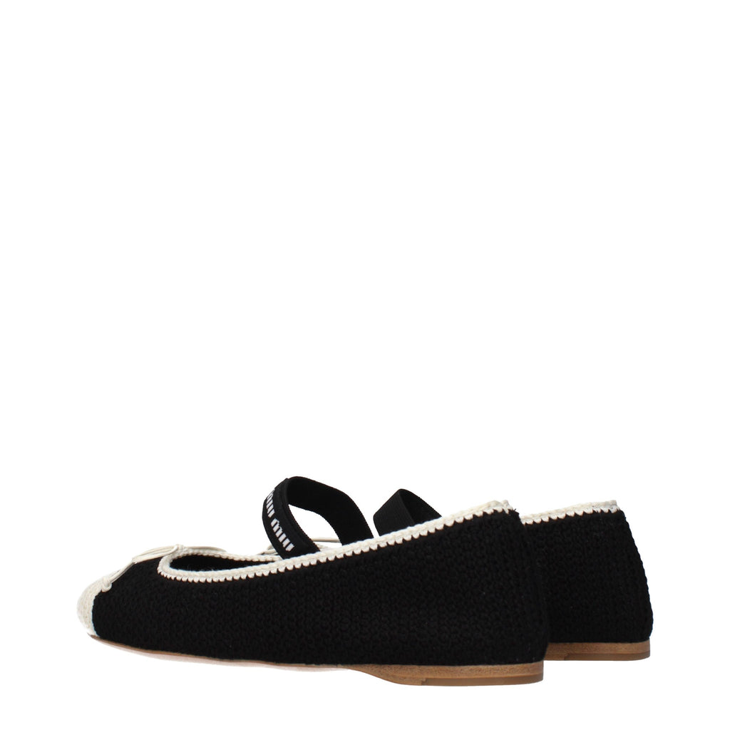 Black Fabric Ballet Flats