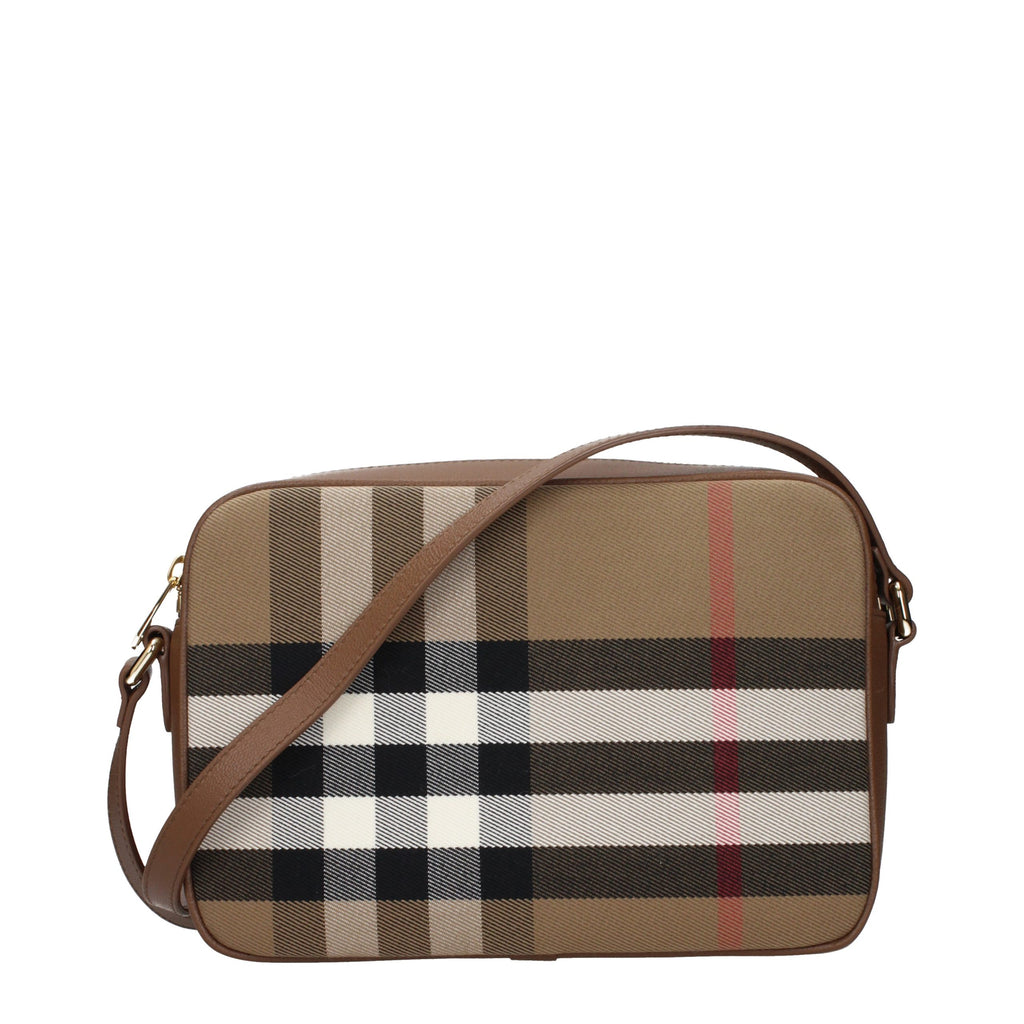 Beige Fabric Crossbody Bag