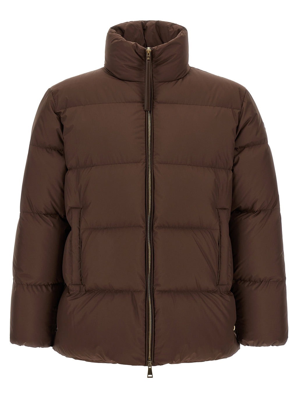 Brown Polyester Full-Length Jacket