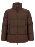 Brown Polyester Full-Length Jacket
