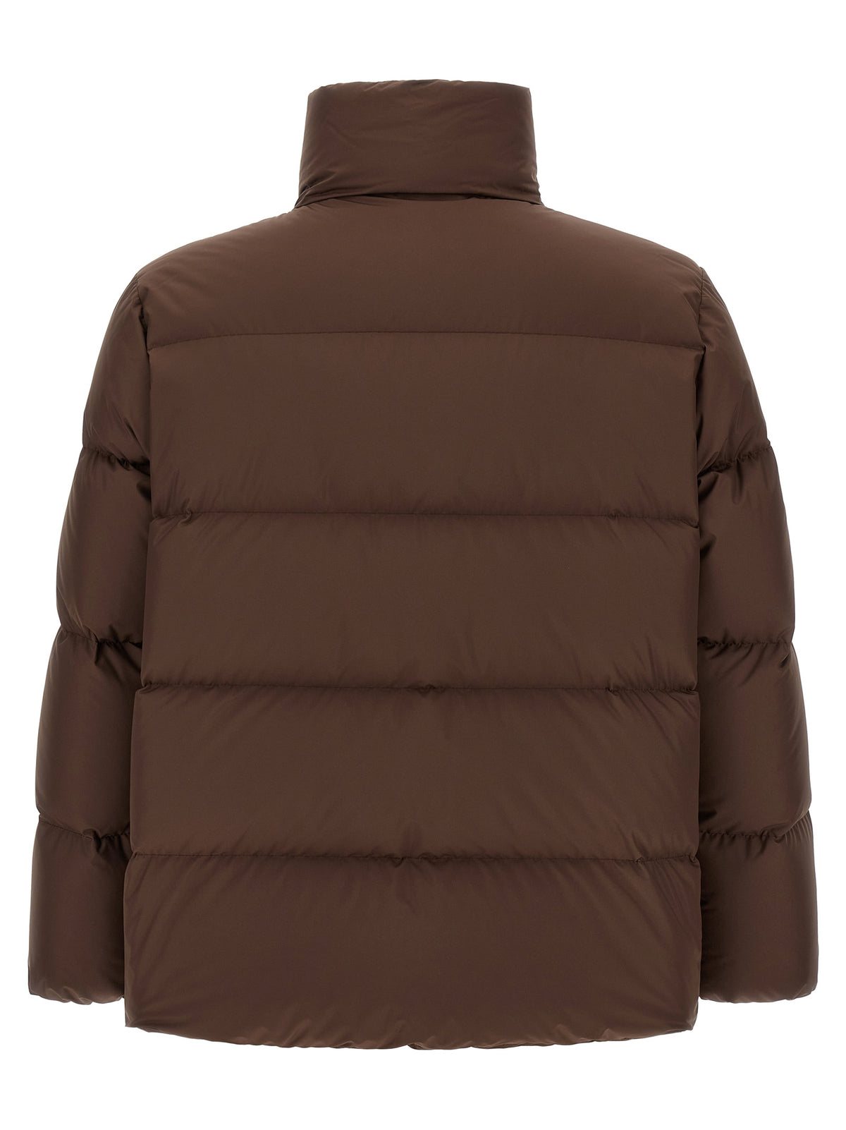 Brown Polyester Full-Length Jacket