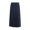 Blue Polyester Long Skirt