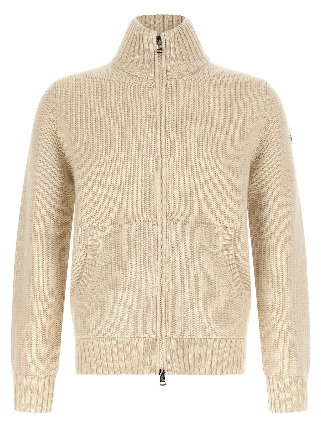 Beige Virgin Wool Cardigan
