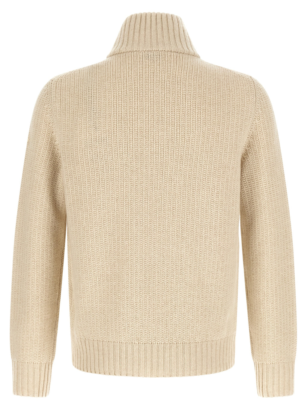 Beige Virgin Wool Cardigan