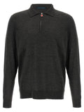 Gray Wool Polo Shirt