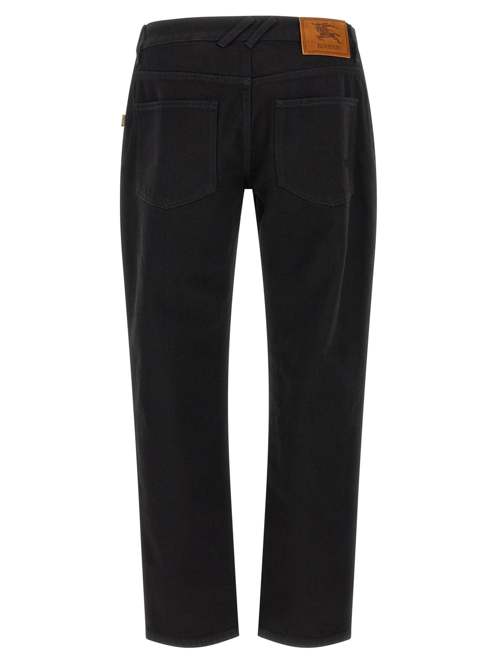 Black Cotton Straight-Leg Jeans
